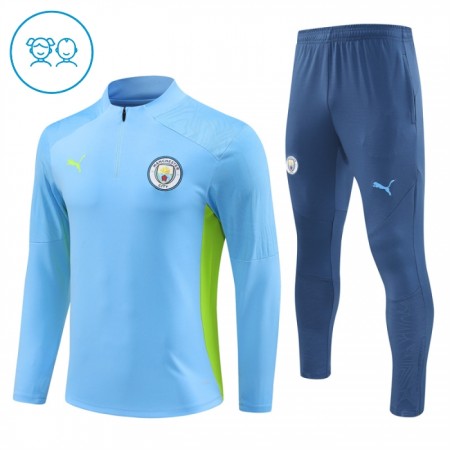Tréninkový Mikina Manchester City Čtvrt Zip Modrá 2024-25 - Dětské